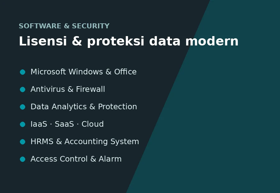 Kategori software, antivirus, data analytics, data protection, IaaS dan SaaS